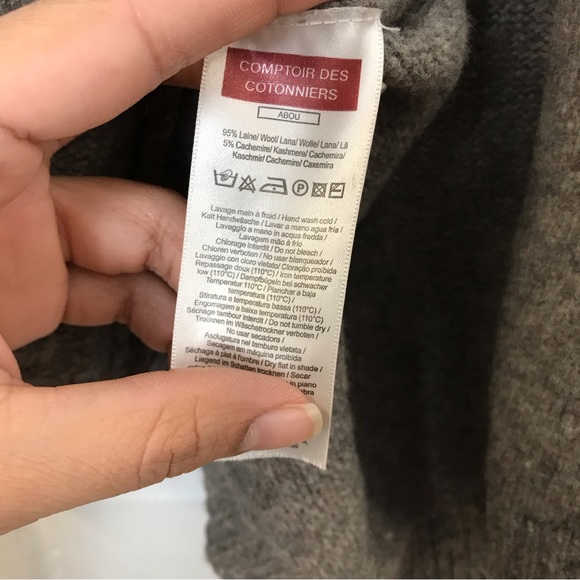 COMPTOIR DES COTONNIERS long knit brown cashmere wool sweater - Picture 4 of 5